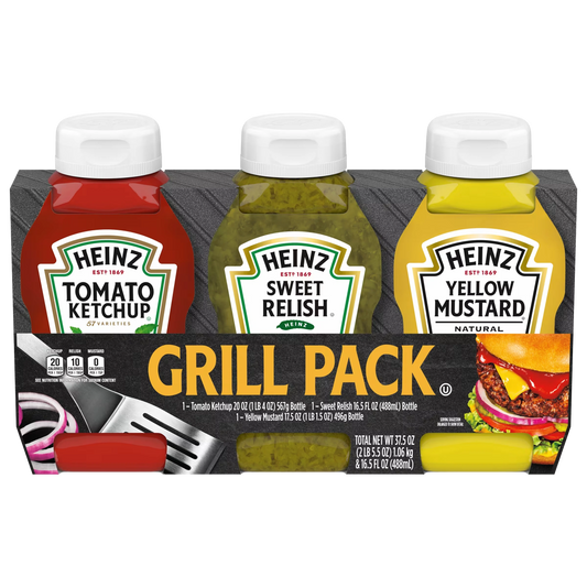 Tomato Ketchup, Sweet Relish & 100% Natural Yellow Mustard Assortment - US 2784